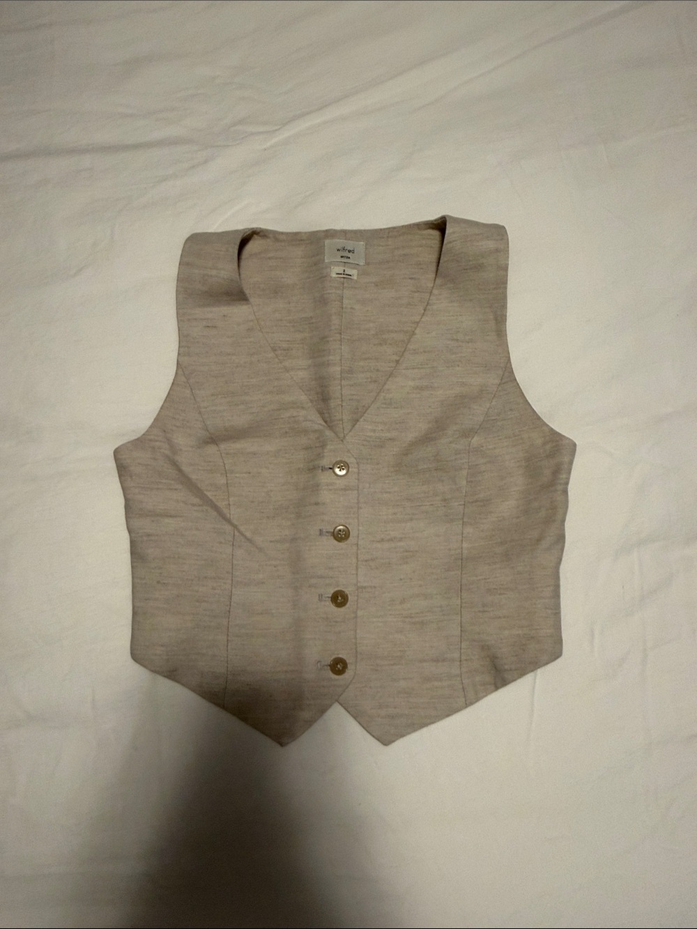 Aritzia Women's Light Beige Tailored Vest
